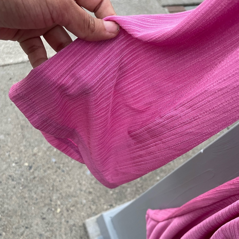 Pink Ruched Button-Up Bodicon Dress - Picture 4 of 4